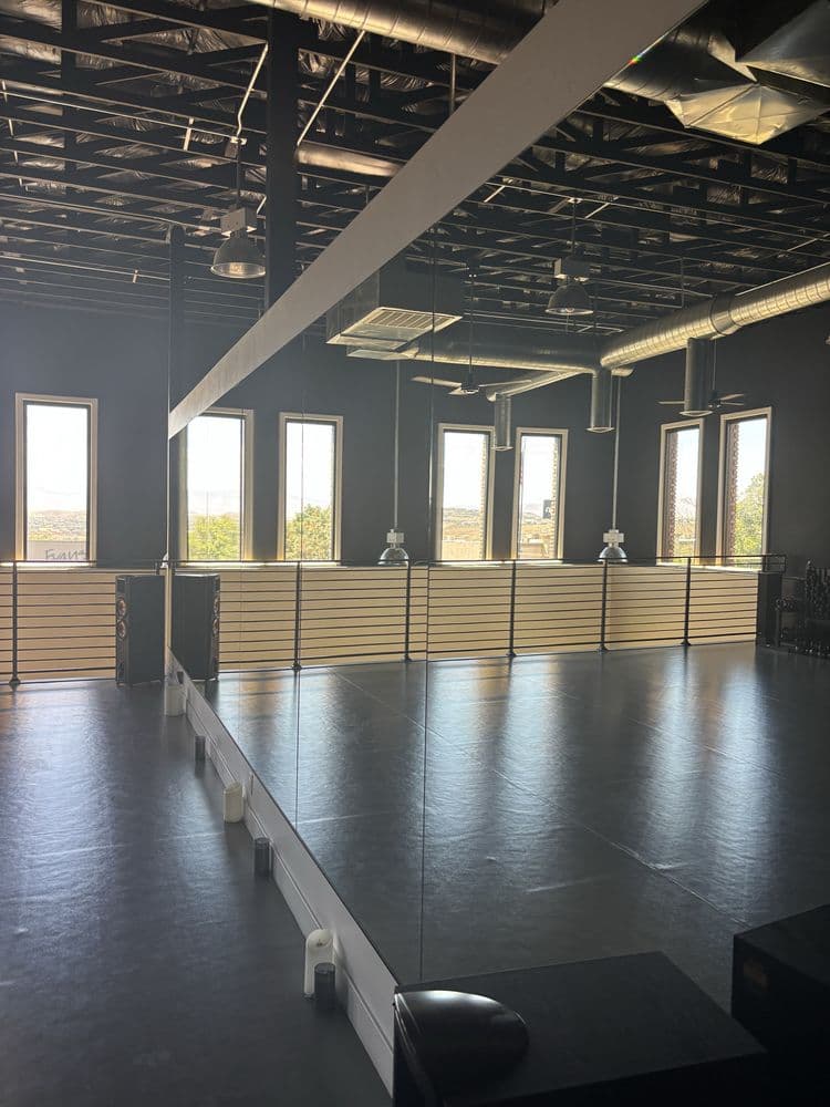 Large clean windows in a commercial studio