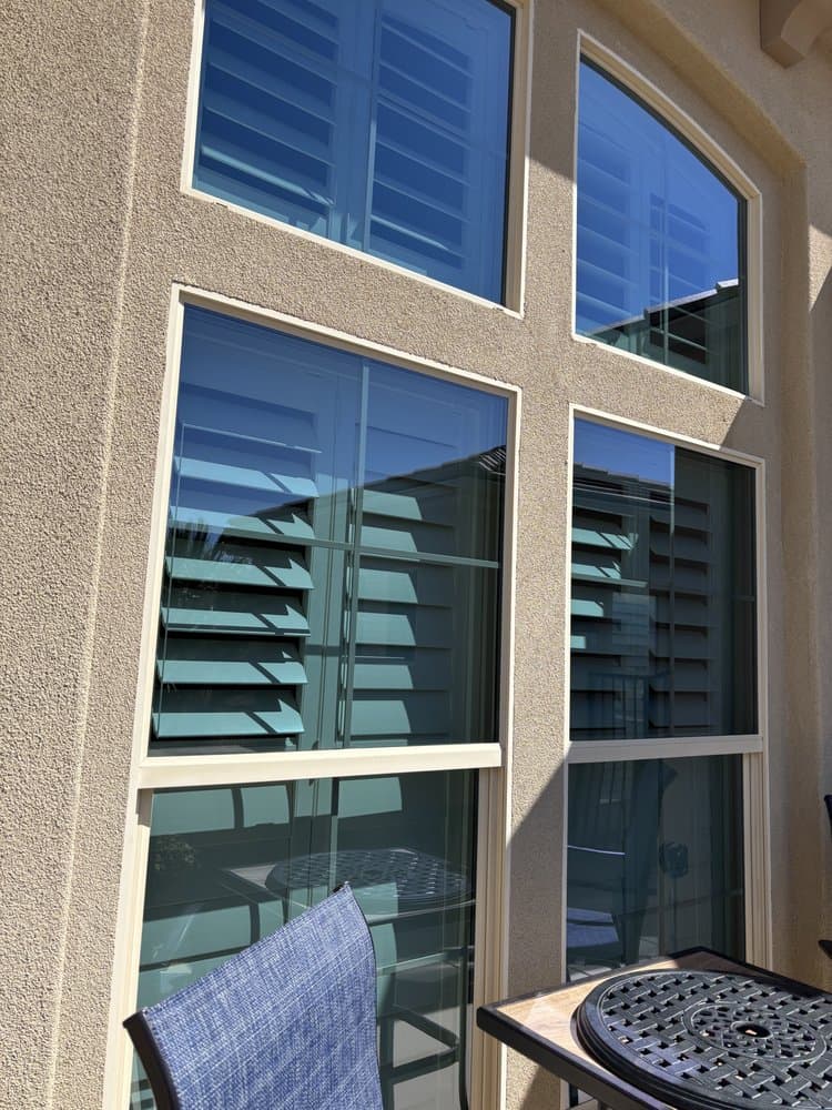 Clean windows with plantation shutters